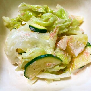 夏野菜の明太子マヨ柚子胡椒風味